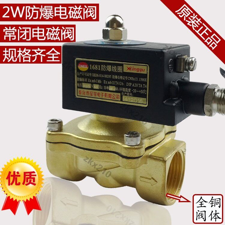 森亚4分全铜防爆电磁阀6分煤气阀 1寸 2寸 220V 24V 带防爆合格证