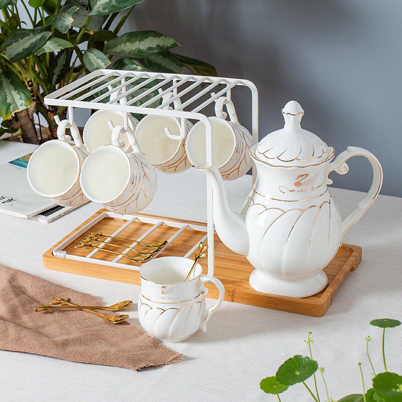 陶瓷花茶冷水壶杯具套装家用大容量饮具冷水果汁壶耐高温水杯子
