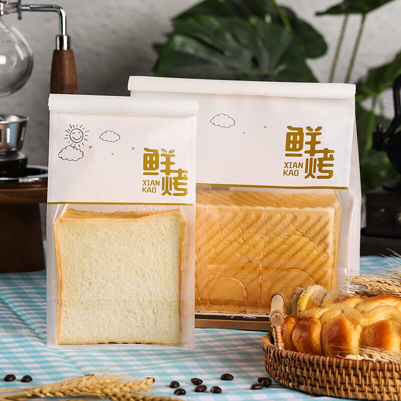 鲜烤吐司袋开窗袋切片面包450克大号方包烘焙牛皮纸食品包装袋子