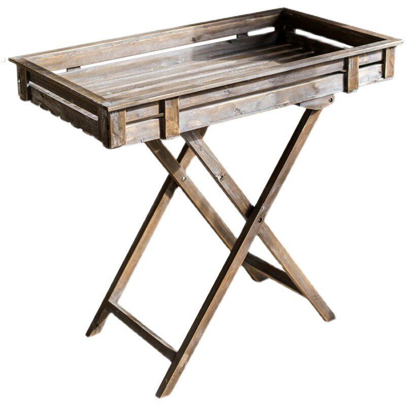 田园木质花架花台花桌工作台操作台杂货花园阳台装饰陈列收纳架子