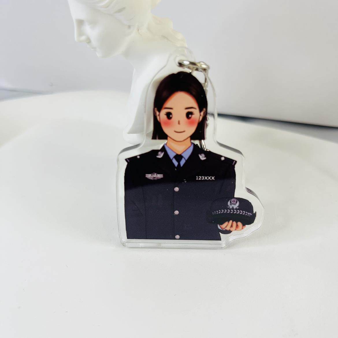 女警察纪念品钥匙扣送女朋友闺蜜开学季礼物小挂件警校生蜀黍定制