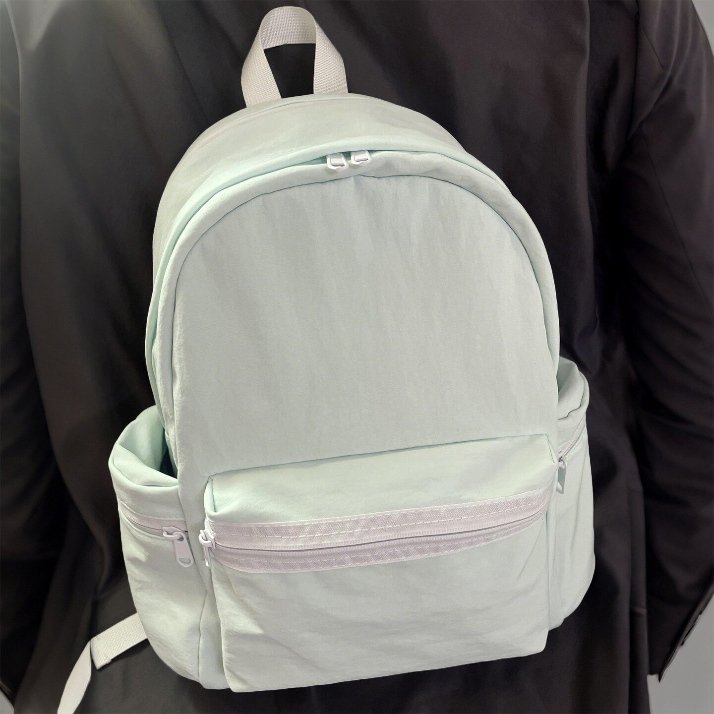 薄荷绿书包初中女生双肩背包大容量高中大学生上课14寸电脑包轻便