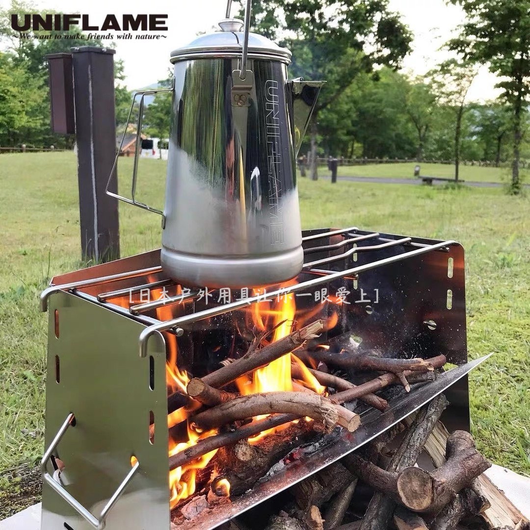 Uniflame柴火炉防风BC烧烤取暖野炊野餐露营野营烧烤架野外户外