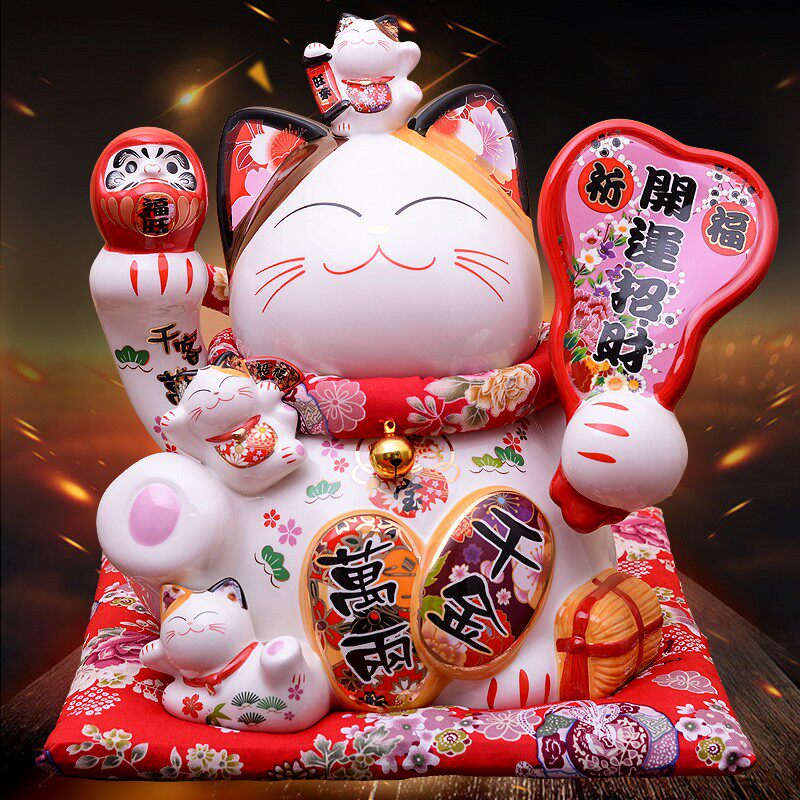 招财猫摆件店铺开业创意礼品福缘猫特大号陶瓷存钱罐储蓄罐发财猫