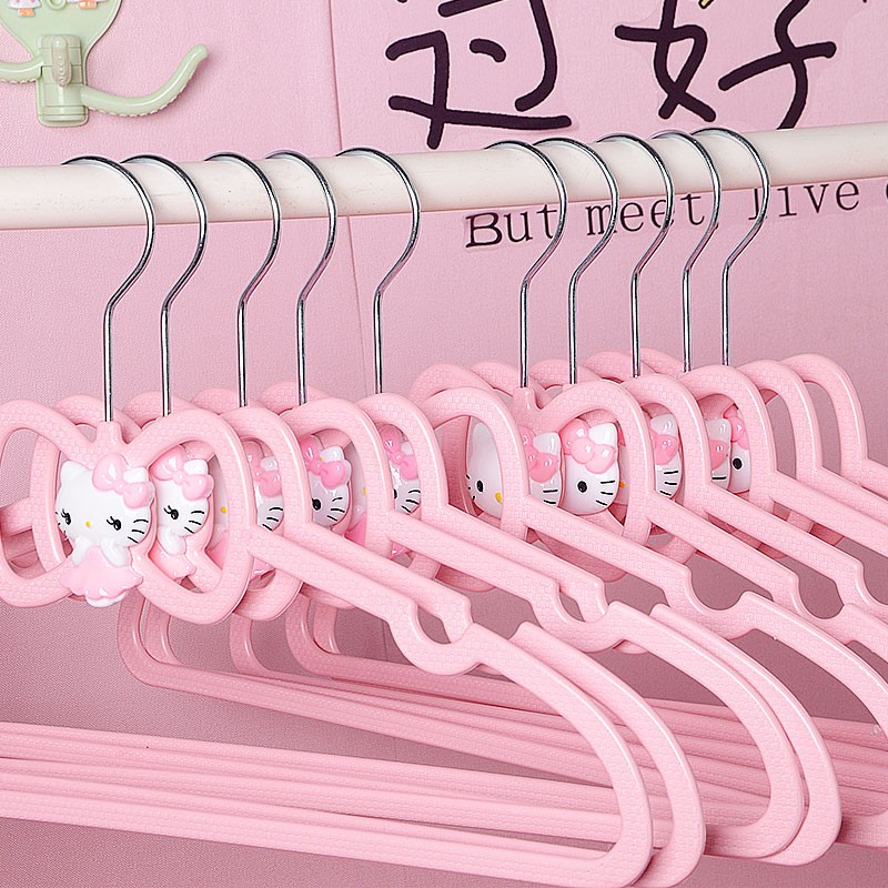 女生衣架可爱家用少女心粉色爱心塑料晾衣架衣撑学生宿舍用防滑