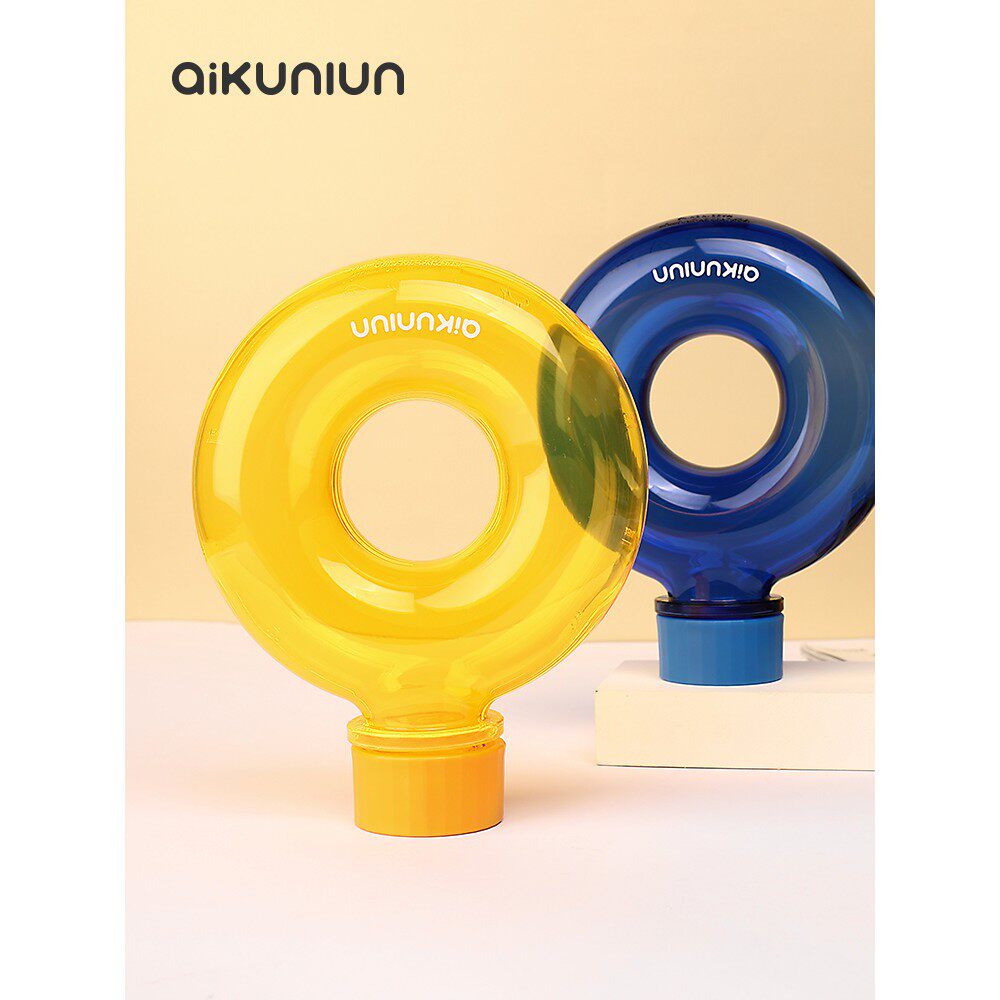 aikunlun鲲仑QQ壶户外环形便携圆形水杯大容量tritan塑料运动水壶