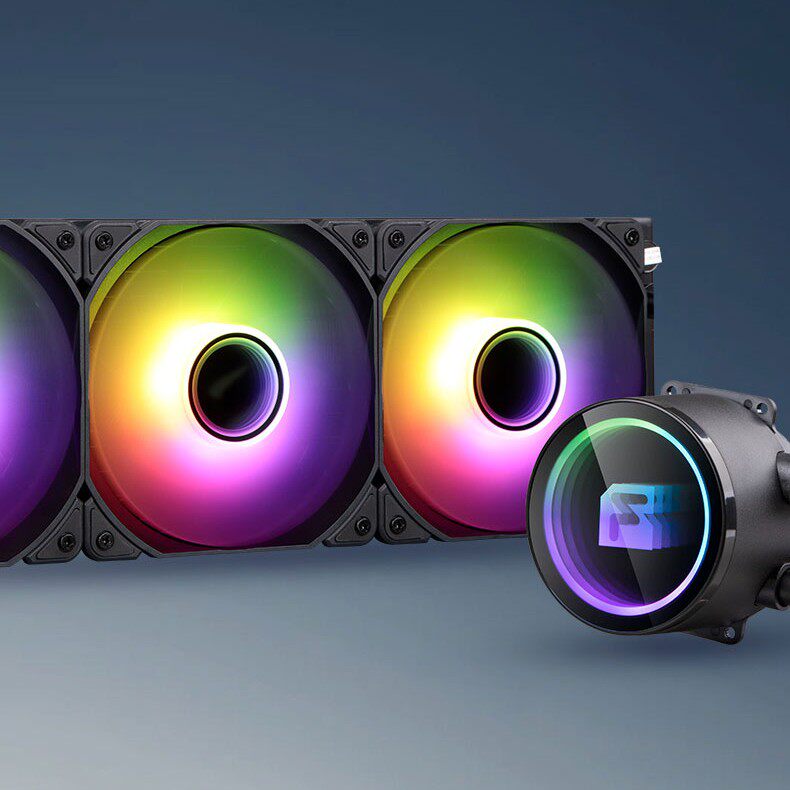 金河田水冷散热器多平台式电脑一体式240冷排炫彩CPU风扇温控静音