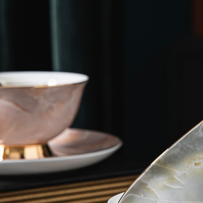 欧式骨瓷咖啡杯子杯碟套装陶瓷骨瓷轻奢高级感高档精致高颜值奢华