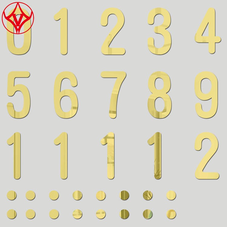 门牌数字0123456789电话号码3d立体字镜面亚克力墙贴贴纸装饰定制