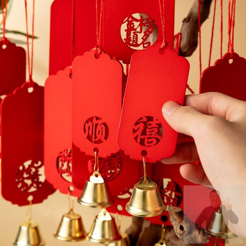 祈愿福防水许愿吊牌铃铛款景区挂牌装饰祈愿牌挂件卡片心愿木牌
