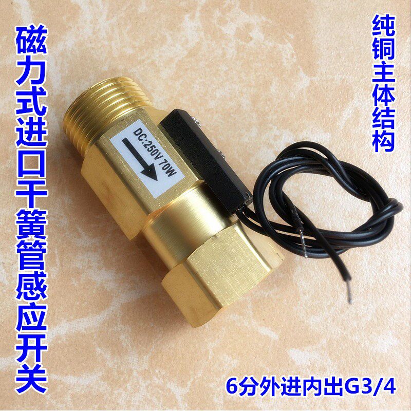 DN20水流开关 水流感测器 干簧管磁力式感应6分外进内出 气流开关
