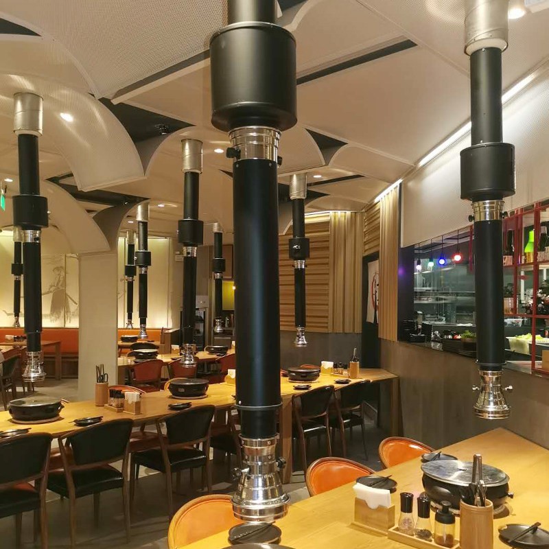 烤肉店排烟管日式伸缩排风设备商用烧烤火锅店抽油烟机烤肉排风管