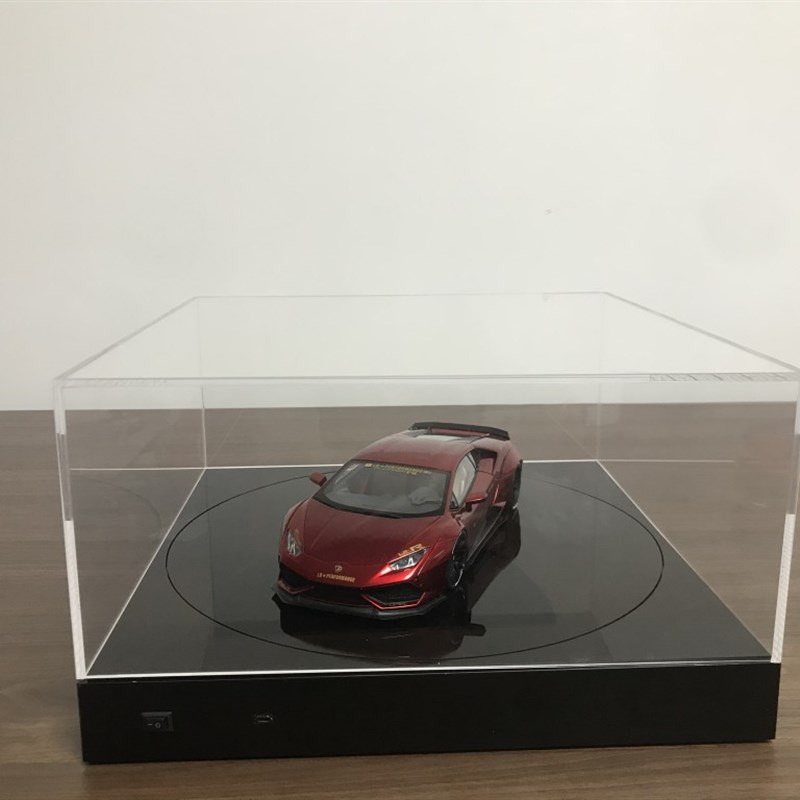 1/18汽车p模型黑色旋转台展示盒