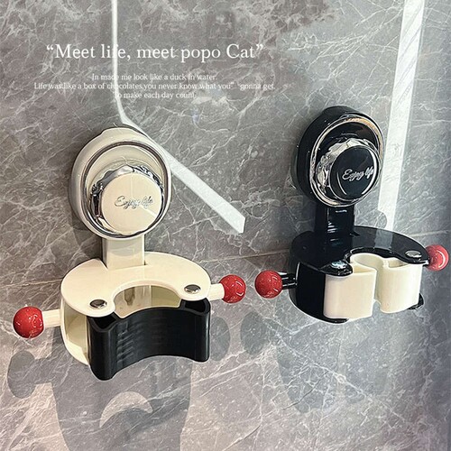 卫生间吸盘拖把夹厕所收纳拖布夹壁挂免打孔浴室门后挂钩拖把挂架