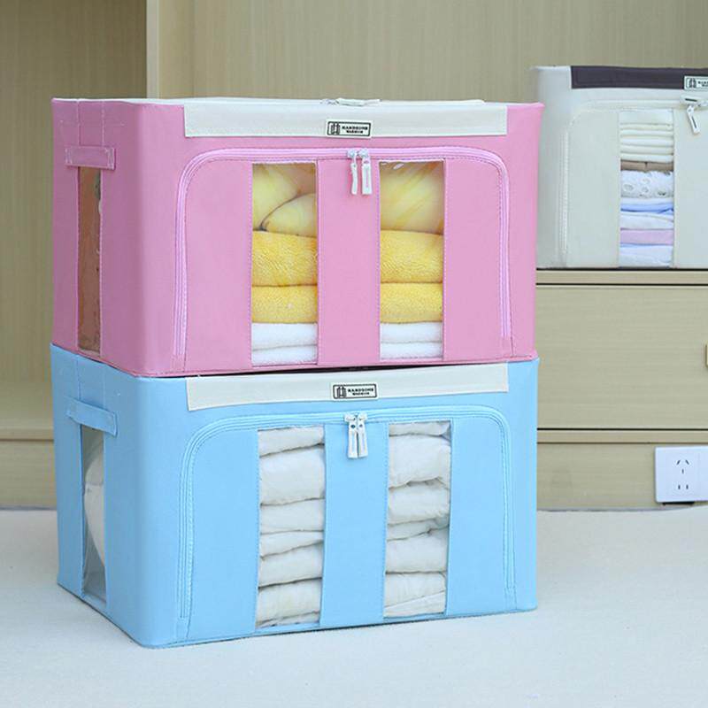 牛津布钢架收纳箱棉被衣服整理箱家用折叠百纳箱衣柜储物箱特大号