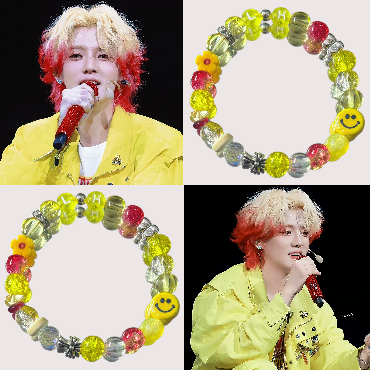 鹿晗应援手链同款正黄色手串演唱会周边物料饰品送朋友同担礼物