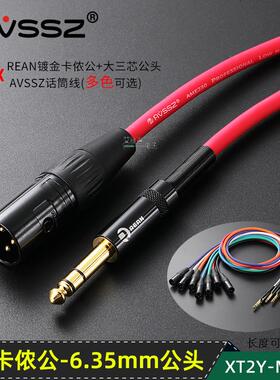 REAN演出乐器卡侬公转平衡大三芯黑色镀金音频AME230麦克风话筒线