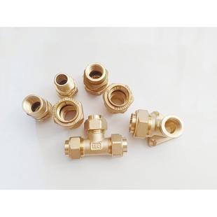 恒通燃气快接头三通天然气波纹管专用铜插口内外丝4分6分