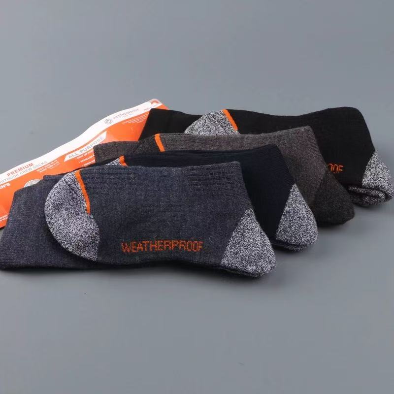 外贸长筒男袜户外登山羊毛袜