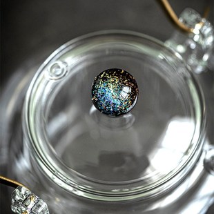 蒸煮玻璃壶耐高温围炉煮茶器星空透明提N梁壶可明火家用电陶 日式
