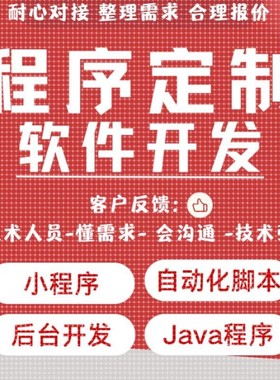 软件开发定制小程序JAVA系统项目前端网站制作爬虫自动化脚本代做