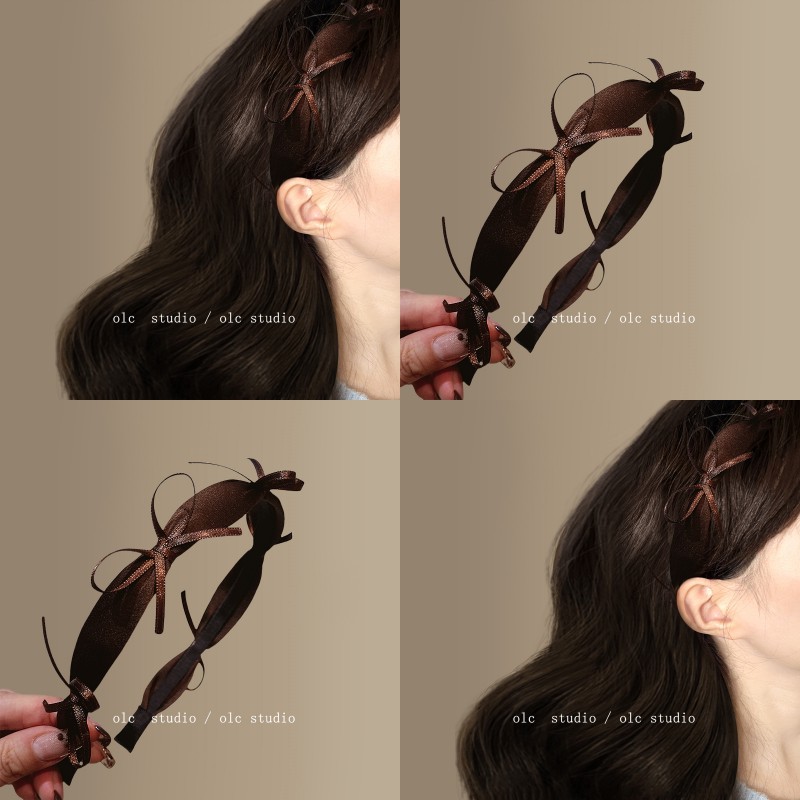 法式甜美~蝴蝶结发箍女高级感2024新款时尚缎面头箍洋气优雅发饰