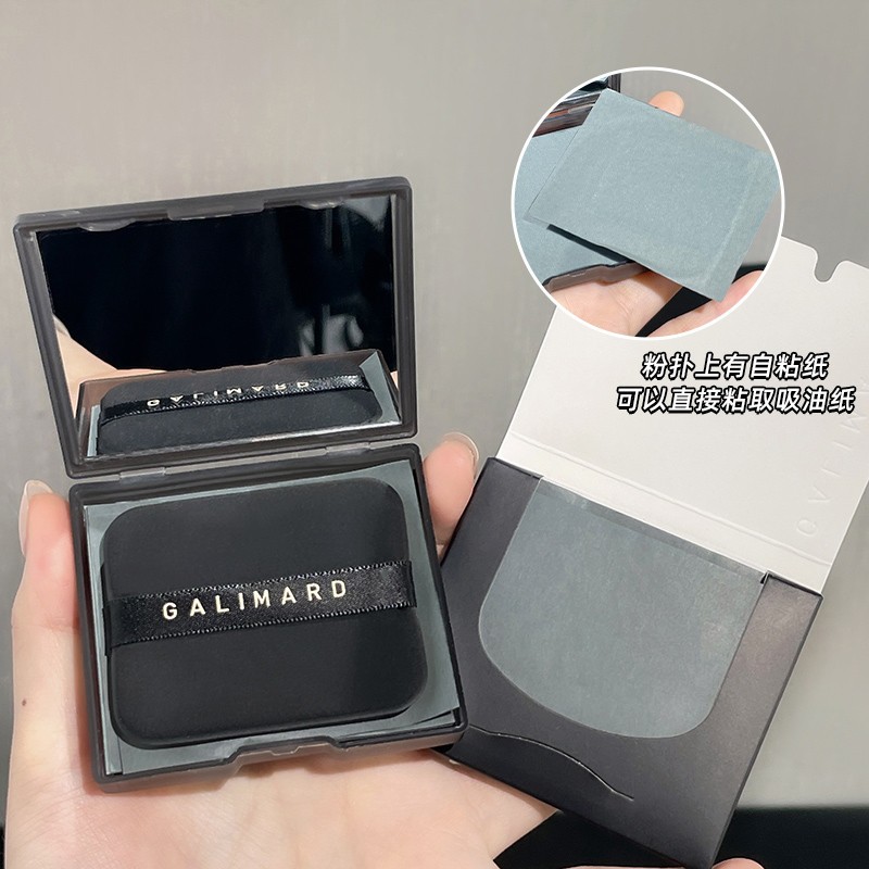 吸油不吸妆!自带粉扑镜子吸油纸便携式面部去油不吸水清爽便携