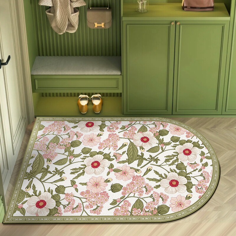 美式入户门地垫门口进门pvc可擦免洗裁剪玄关免打理脚垫半圆地毯