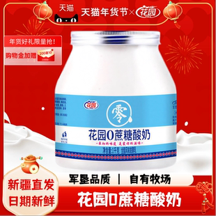 花园0蔗糖酸奶新疆酸奶1kg大桶桶装全脂风味发酵乳新疆直发