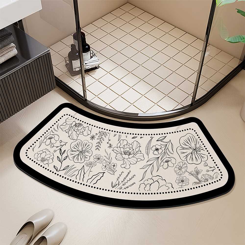 爱尔兰厕所现代吸水打理简约速干浴室垫子地垫卫生间家用脚垫耐脏