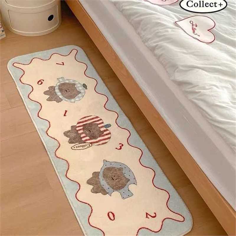 Okazii加厚垫家用长条柔软黑皮耐脏小猫飘窗地毯床边羊绒房间阳台