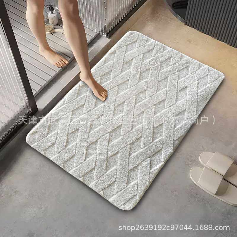 Cdiscount防滑垫地垫卫生间浴室压花脚垫吸水进门垫耐脏羊绒家用