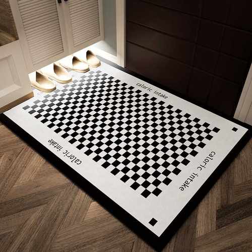 英伦棋盘玄关进门格免洗入户复古防水地垫皮革可擦脚垫防油防滑垫