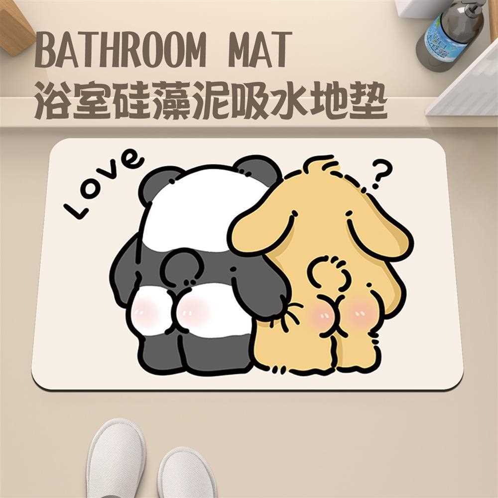 Fnac脚垫门口抓地浴室速干垫厕所卫生间吸水卡通垫子泥地防滑硅藻