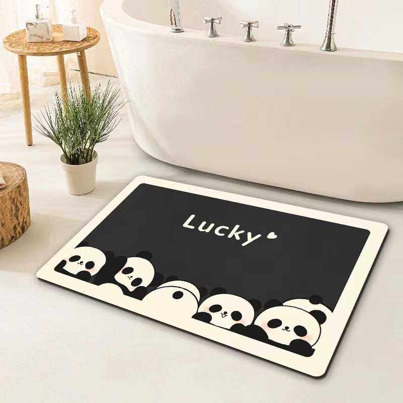 越南硅藻易防滑卫生间地垫垫家用泥地吸水浴室打理卡通脚垫门口耐