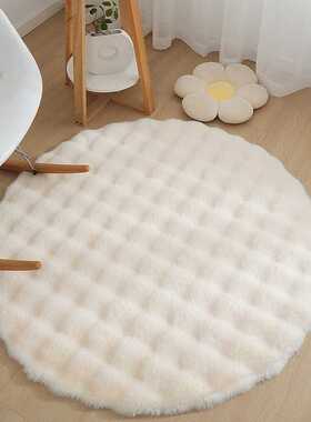SHOPEE绒风兔毛绒客厅泡泡奶油地毯圆形圆垫地毯地垫沙发茶几毛绒