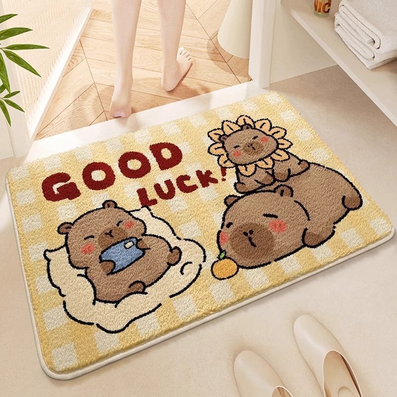马耳他羊绒卡通地垫浴室卫生间地毯毛绒可爱加厚脚垫门口冬季吸水