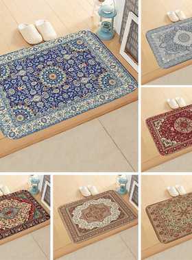 Hepsiburada复古民族地垫跨境波斯浴室入户厨房耐脏垫脚法兰绒垫