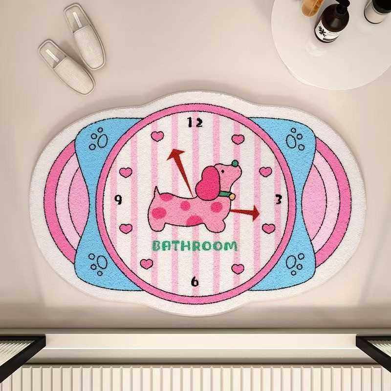 TK地垫卡通羊绒卫浴吸水少女小垫地垫厨房卧室耐磨除尘风高密入户