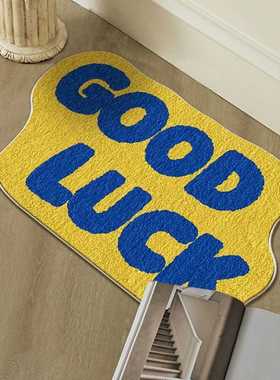 Casas Bahia多巴胺吸水卧室英文字母耐磨脚垫羊绒浴室跨境床边毯