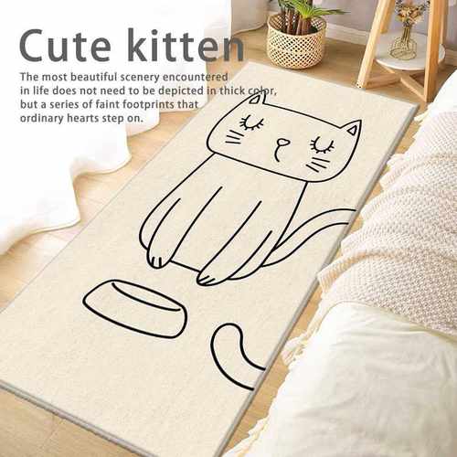 斯洛伐克地垫小狗可爱卧室儿童房床边客厅地毯百搭羊绒卡通猫咪榻