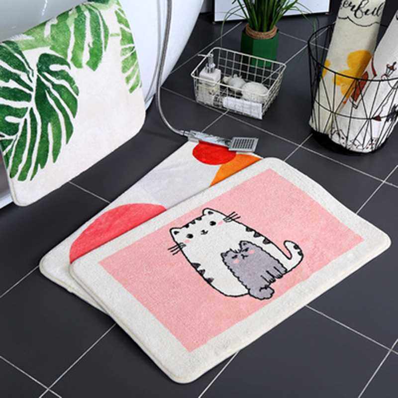 Allegro定制图案羊羔绒进门防滑吸水门口卫生间地垫印花浴室垫垫