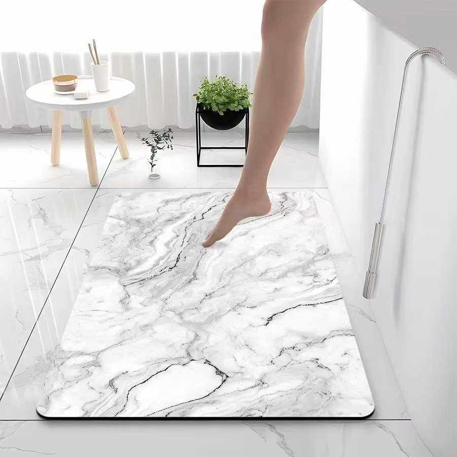 DHgate防滑垫泥地垫入户门厕所卫生间软脚垫速干硅藻吸水轻奢门口