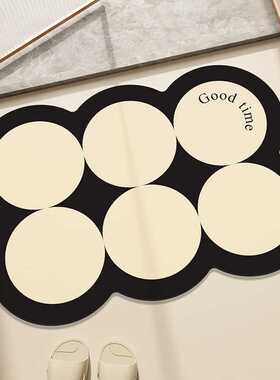 防滑浴室厕所硅藻地垫进门吸水门泥门口垫地毯北欧卫生间软垫入户