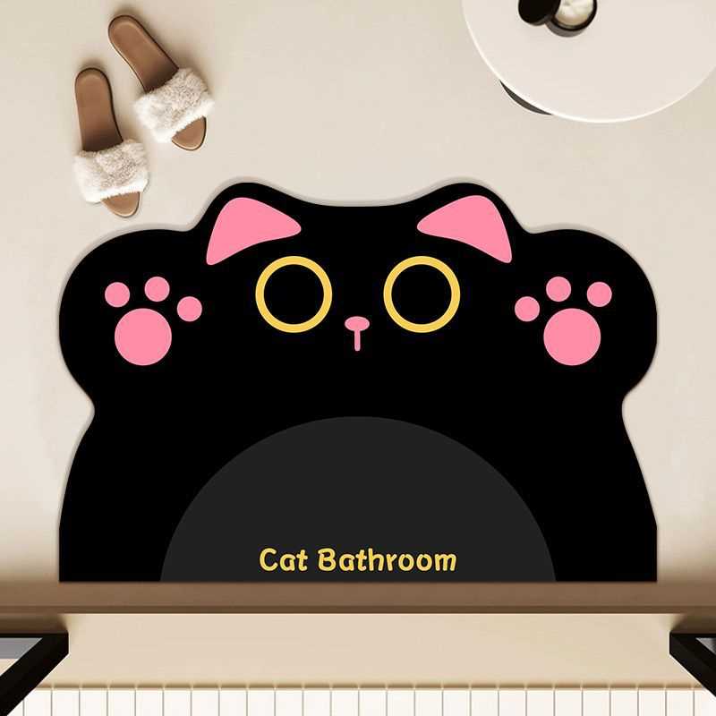 新加坡黑色耐脏硅藻吸水门口垫脚垫猫猫卫生间耐磨浴室泥地家用地