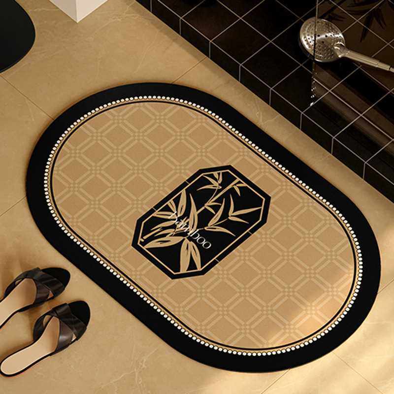 Jet家用卫生间轻奢吸水竹影泥地硅藻防滑垫垫垫防滑吸水门口浴室