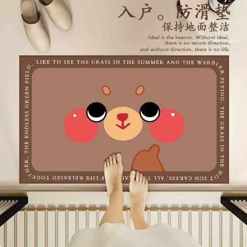 Cel卫生间卡通耐脏脚垫易干可爱吸水防滑垫家用防滑垫浴室小熊门