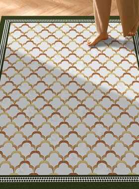 脚打理地垫满铺复古垫法式蹭剪裁易玄关家用地皮革垫子可进门防滑