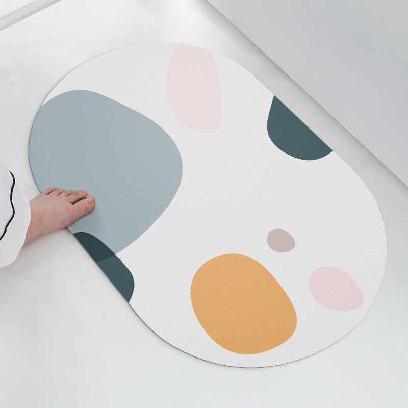 美国吸水泥地浴室垫简约脚垫防滑软硅藻卫生间防滑垫家用莫兰迪家