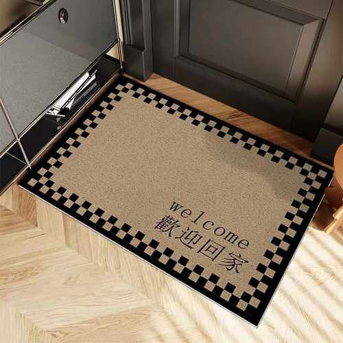 OnBuy复古耐脏垫家用圈地防滑pvc土丝入户门蹭脚垫进门玄关轻奢风